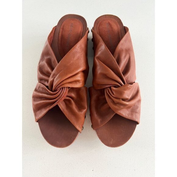 KELSI DAGGER BROOKLYN Sprinter brown leather Slide Sandal size 8.5 - Picture 3 of 8